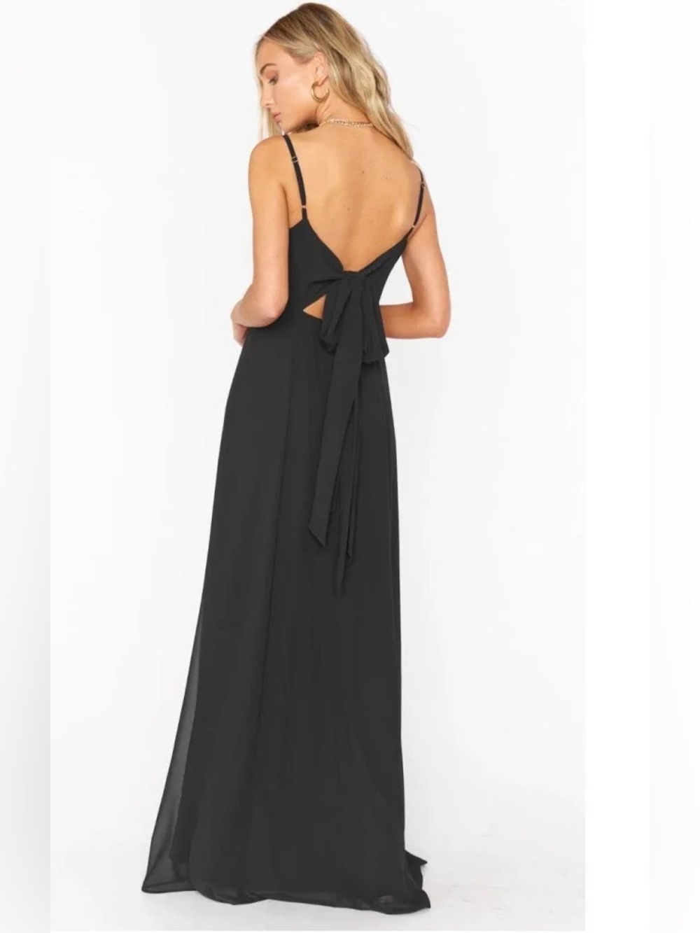 Show Me Your Mumu| ‘Lauren’ Tie Back Black Maxi Dress